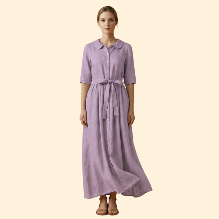 Women’s Midi Dress with Waist Tie