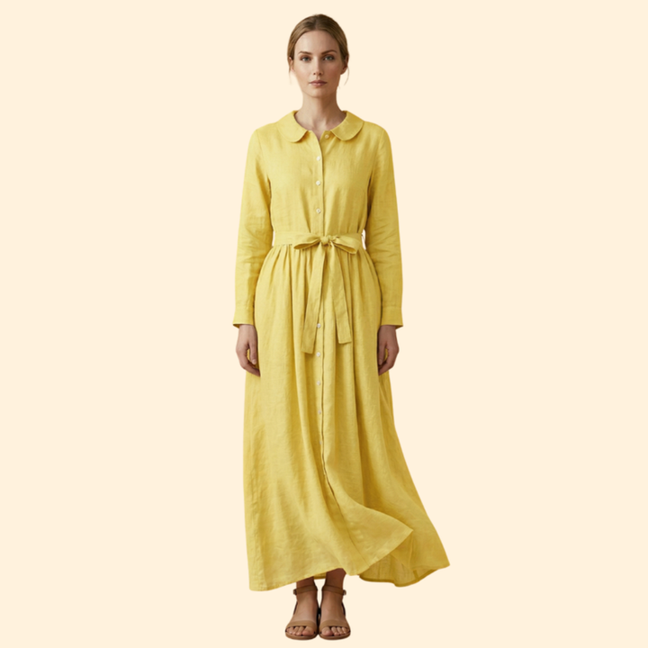 Women’s Midi Dress with Waist Tie