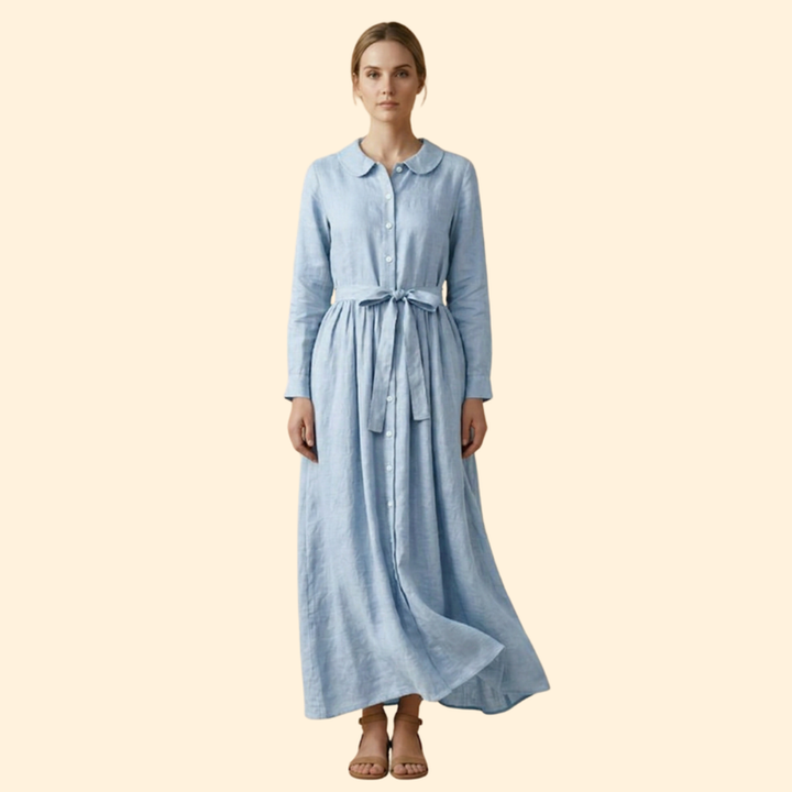 Women’s Midi Dress with Waist Tie