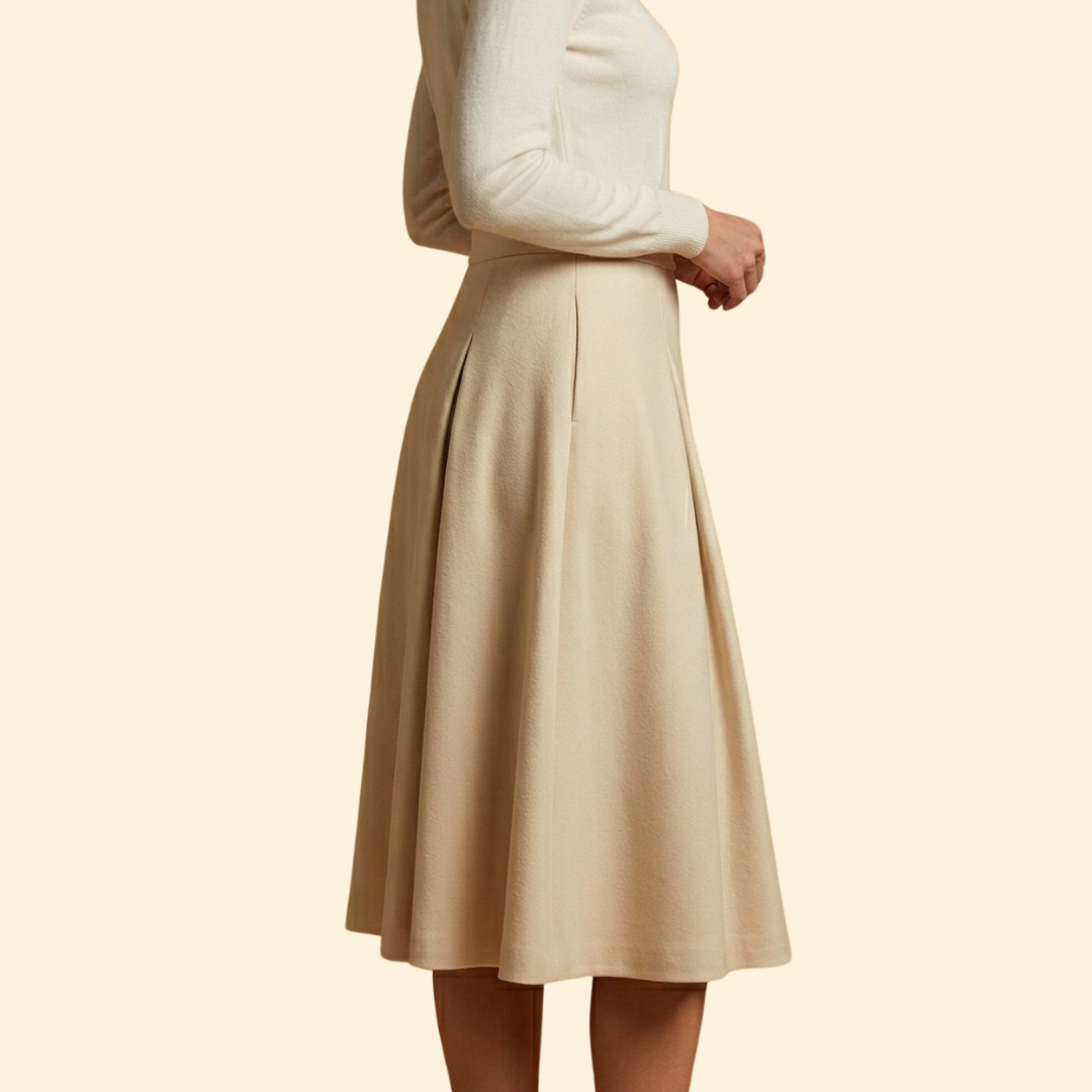Women’s Midi Skirt with Belted Waist