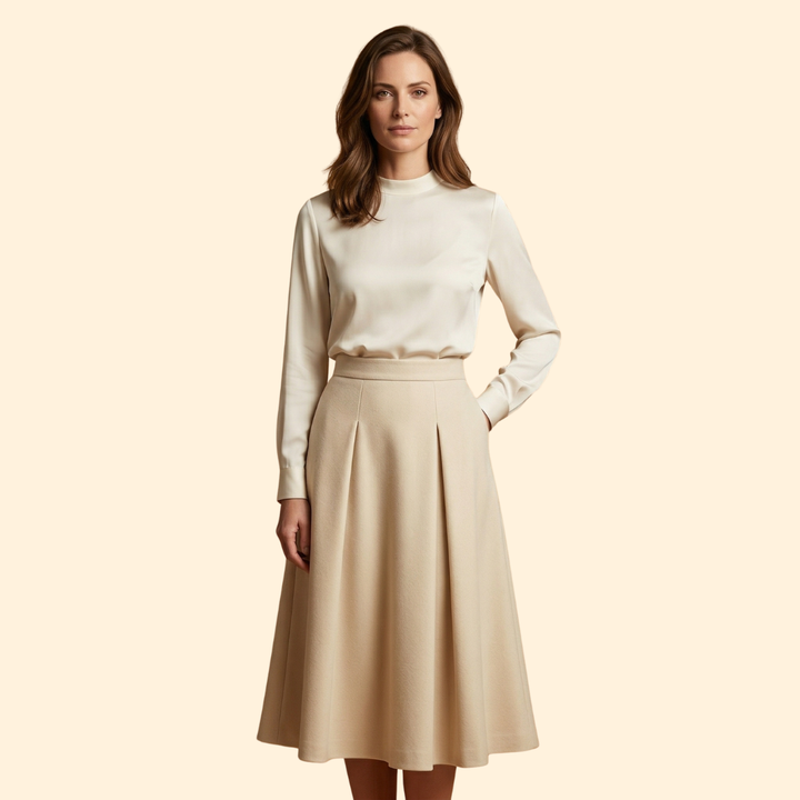 Women’s Midi Skirt with Belted Waist