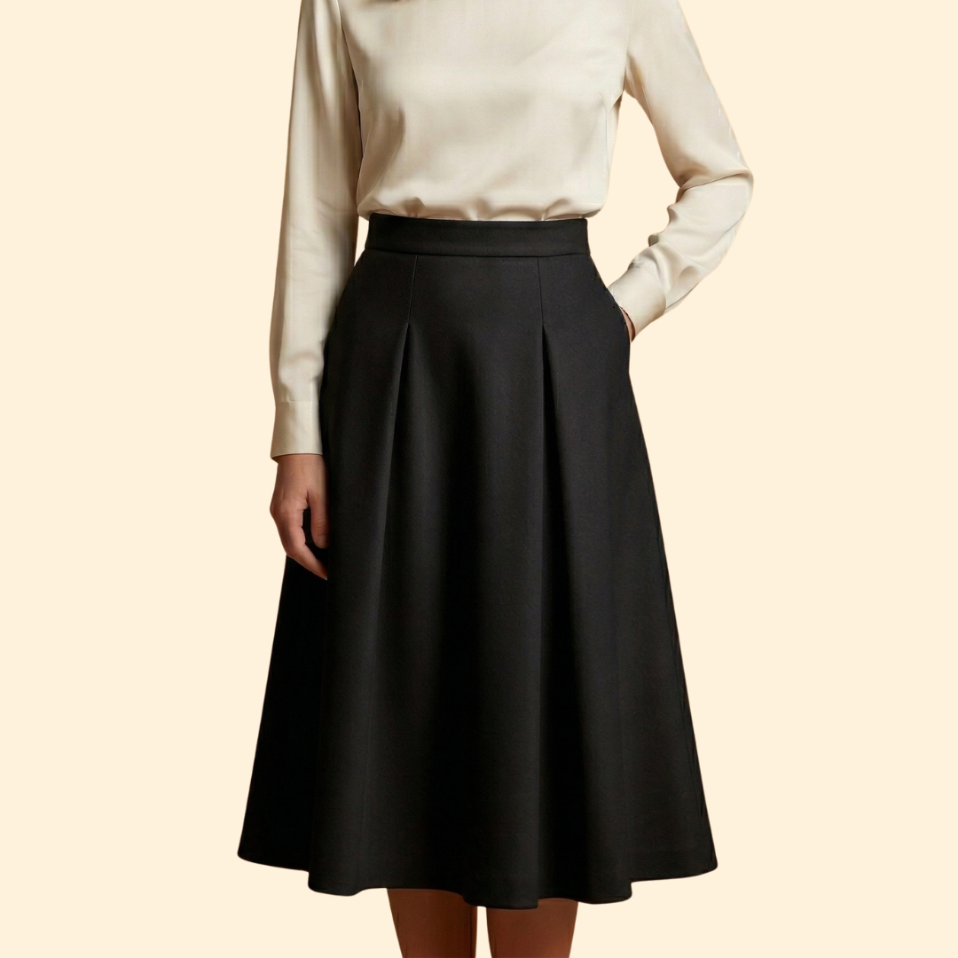 Women’s Midi Skirt with Belted Waist
