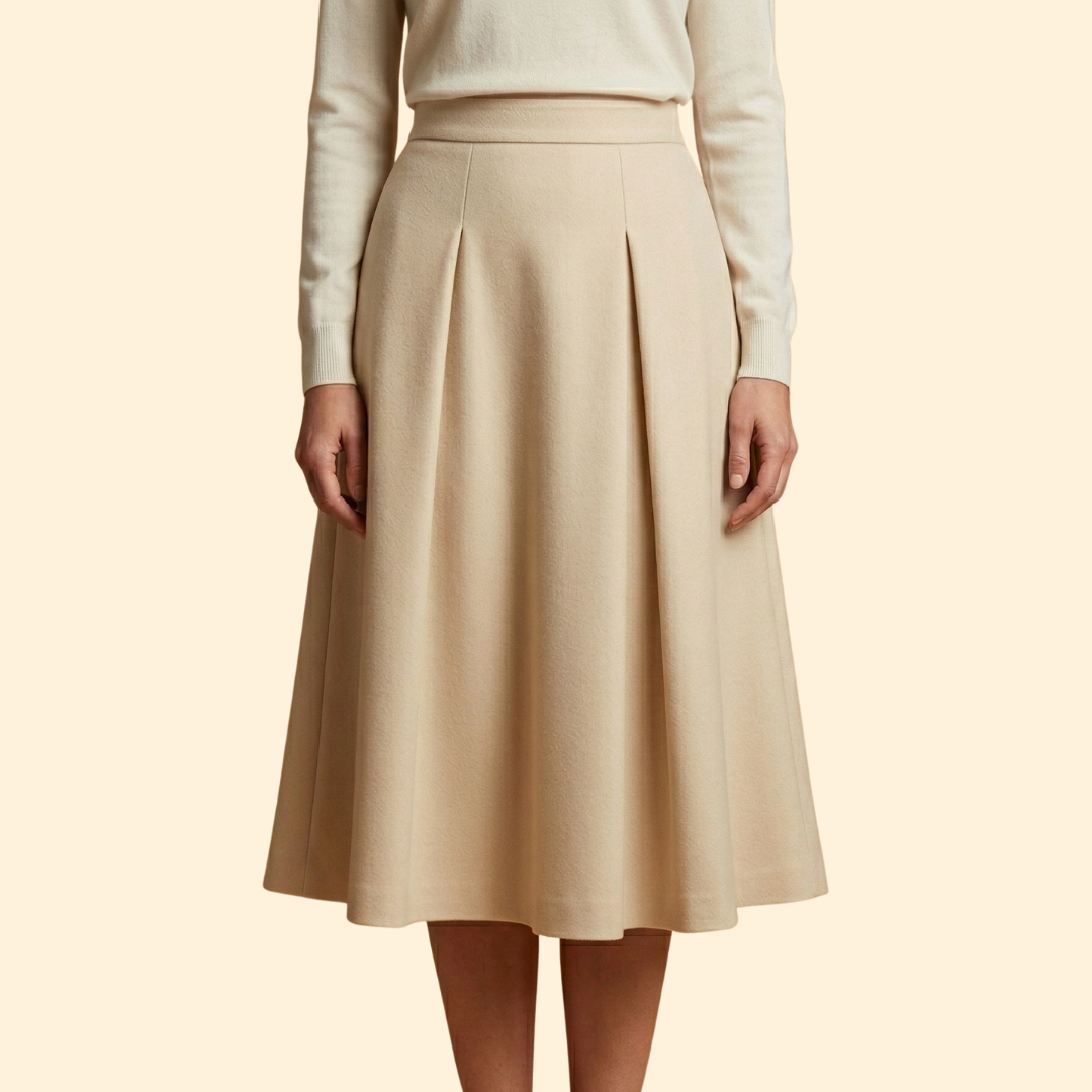 Women’s Midi Skirt with Belted Waist
