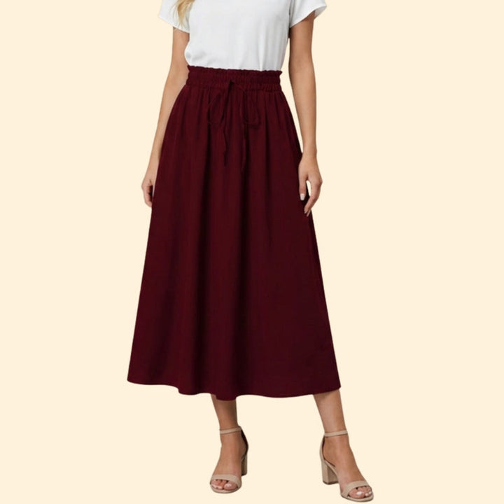 Women’s Midi Skirt with Drawstring Waist