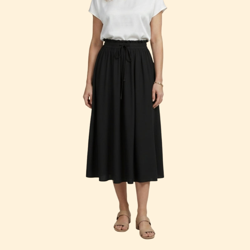 Women’s Midi Skirt with Drawstring Waist