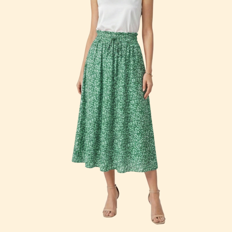 Women’s Midi Skirt with Drawstring Waist