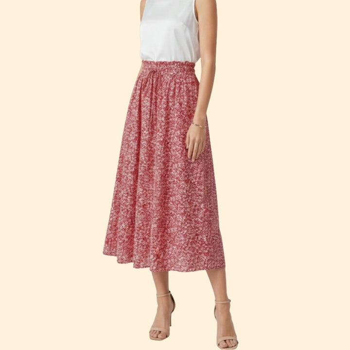 Women’s Midi Skirt with Drawstring Waist