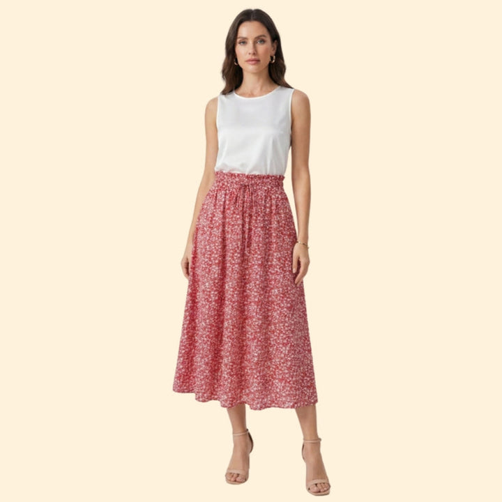 Women’s Midi Skirt with Drawstring Waist