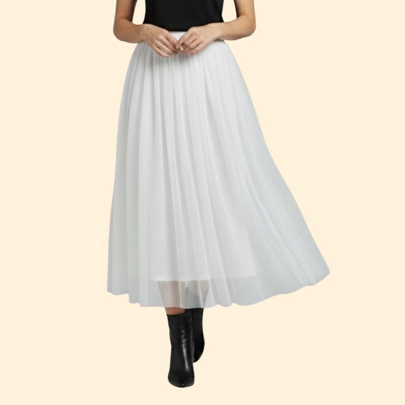 Women’s Midi Skirt with Elastic Waistband