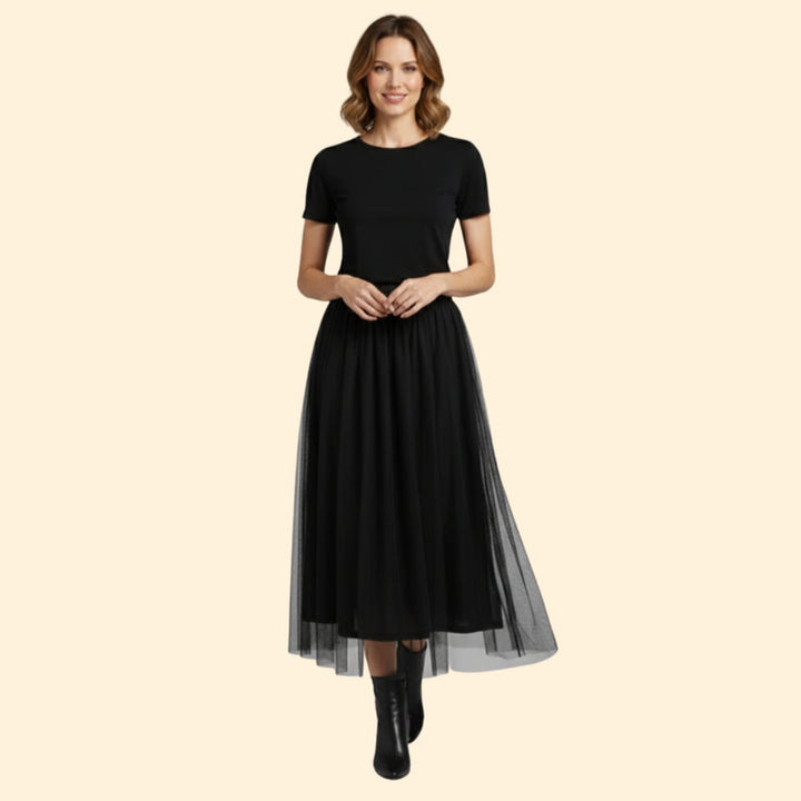 Women’s Midi Skirt with Elastic Waistband