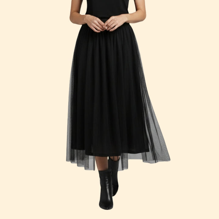Women’s Midi Skirt with Elastic Waistband