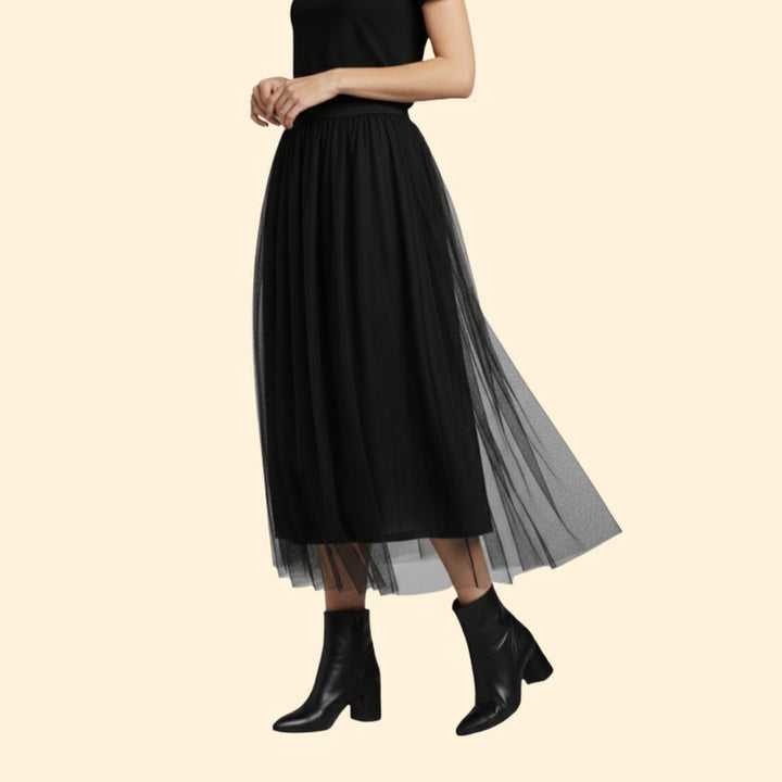Women’s Midi Skirt with Elastic Waistband