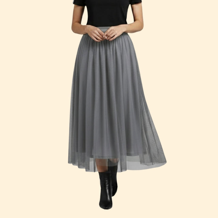 Women’s Midi Skirt with Elastic Waistband