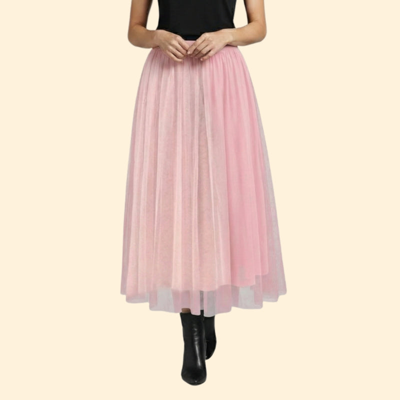 Women’s Midi Skirt with Elastic Waistband