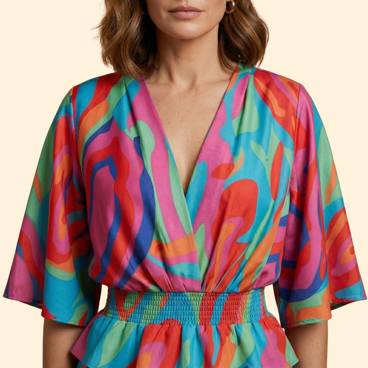 Women’s Mini Dress with Elastic Waistband