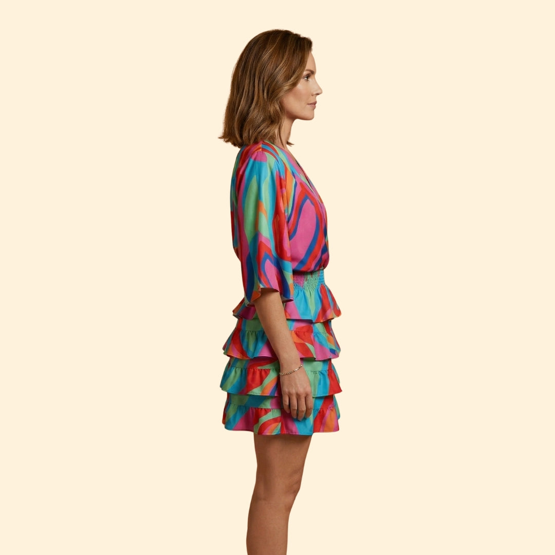 Women’s Mini Dress with Elastic Waistband