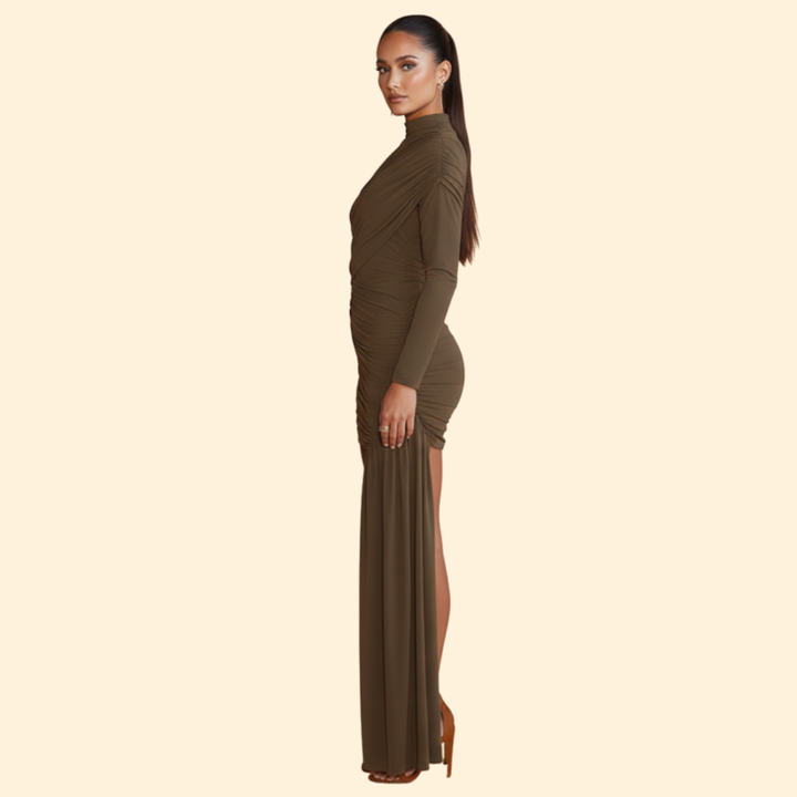 Women's Mini Dress with Stand-Up Collar