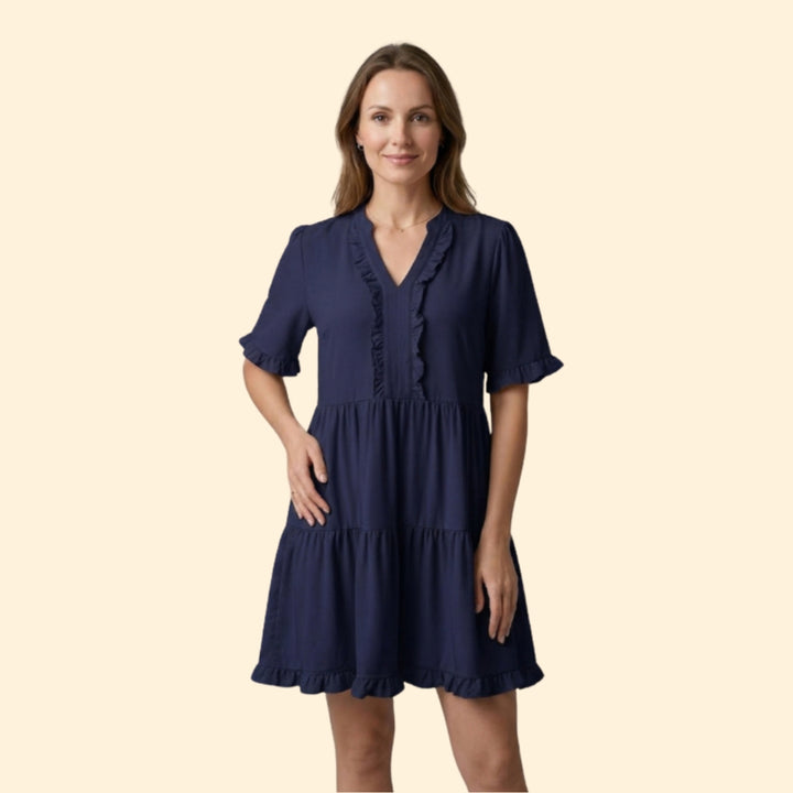 Women’s Mini Dress with Tiered Ruffle Skirt