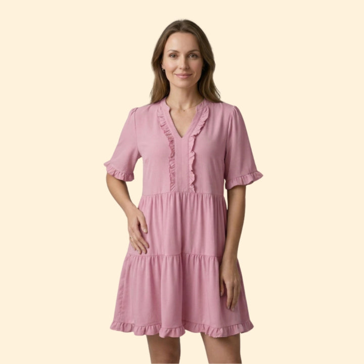Women’s Mini Dress with Tiered Ruffle Skirt
