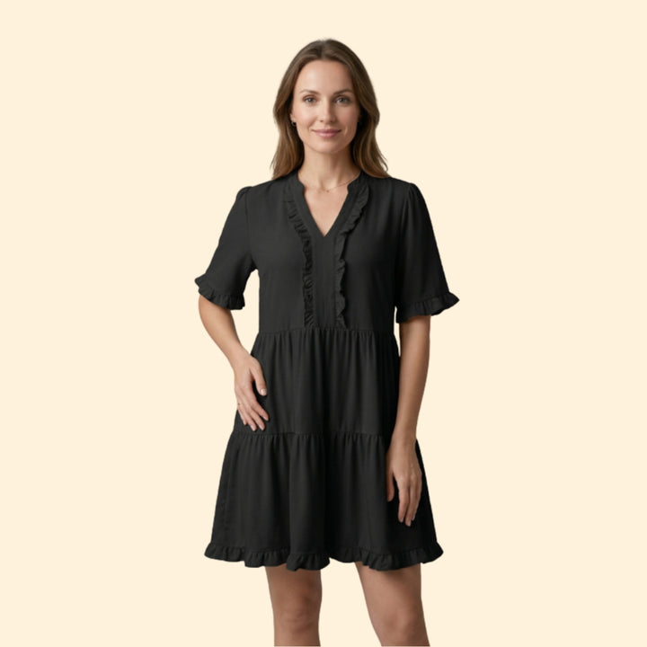 Women’s Mini Dress with Tiered Ruffle Skirt