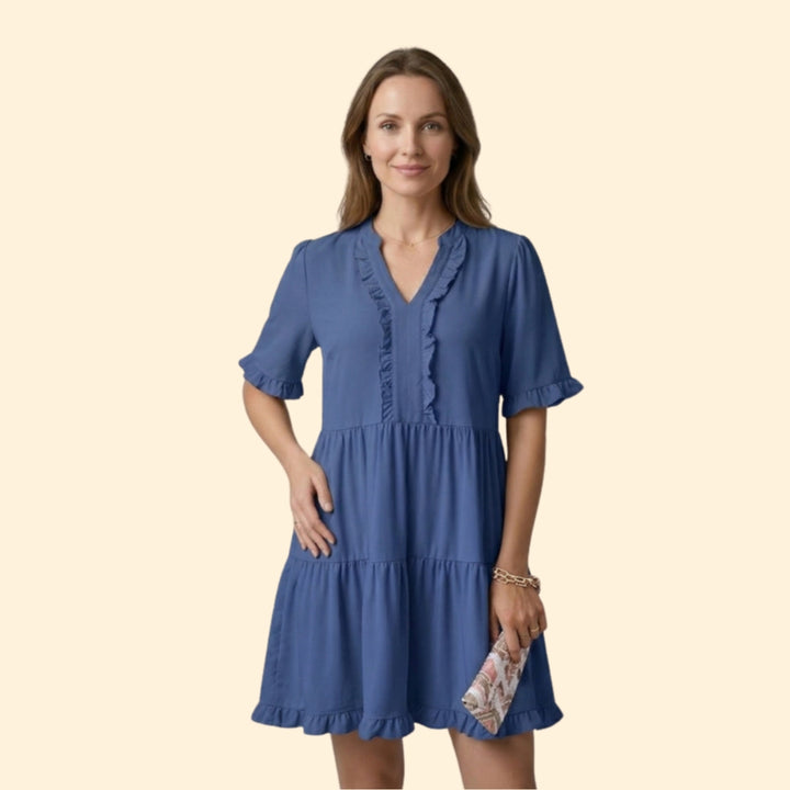 Women’s Mini Dress with Tiered Ruffle Skirt