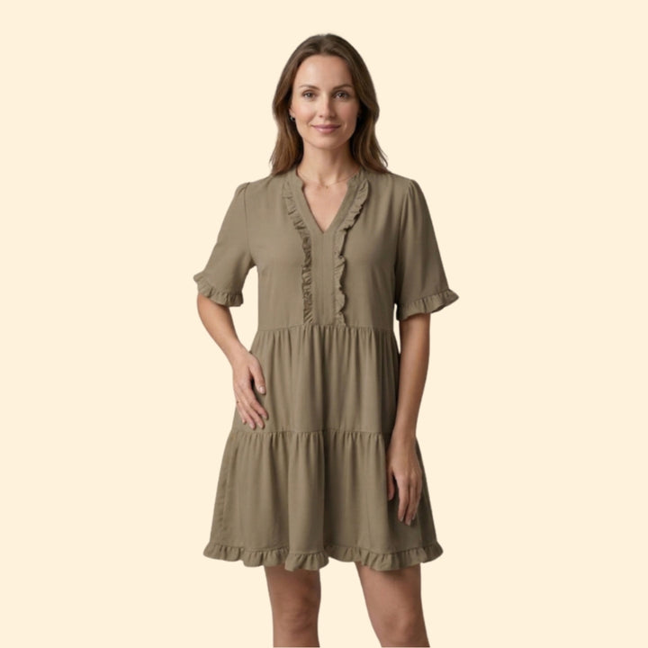 Women’s Mini Dress with Tiered Ruffle Skirt
