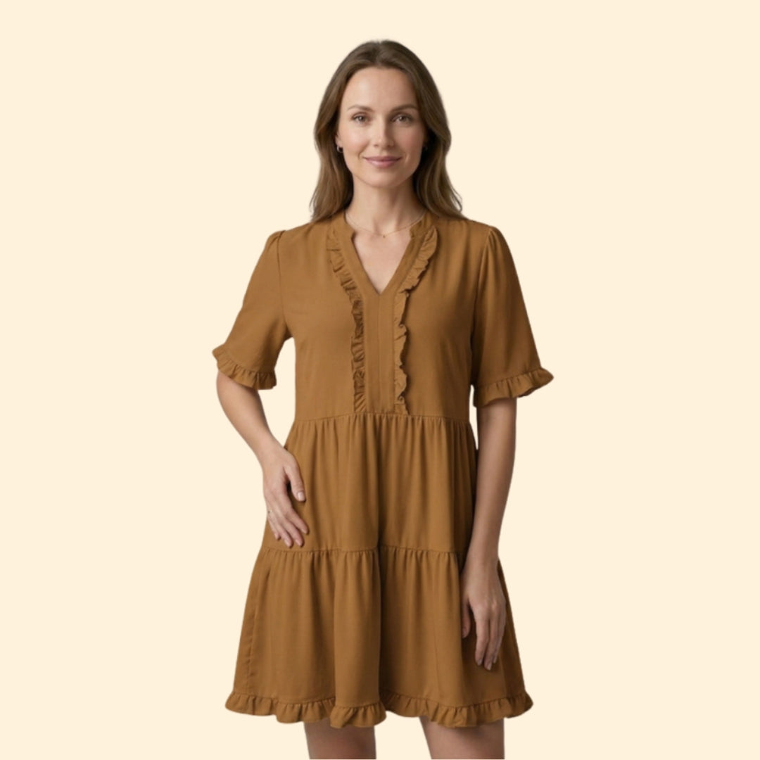 Women’s Mini Dress with Tiered Ruffle Skirt
