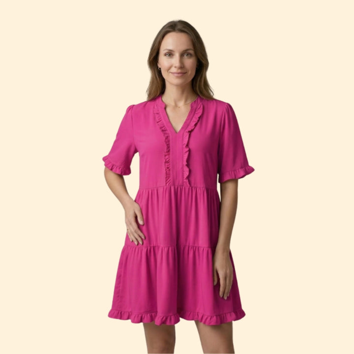 Women’s Mini Dress with Tiered Ruffle Skirt