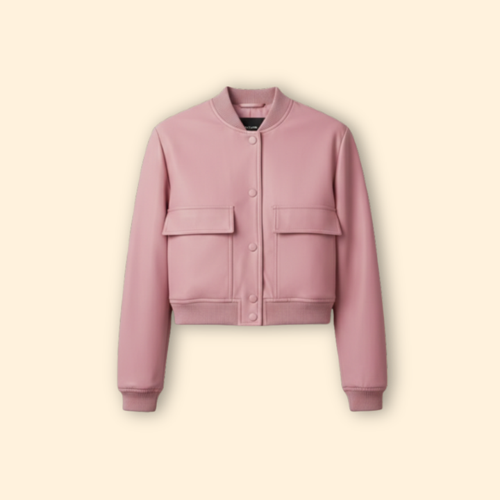 Women’s Cropped Jacket with Front Flap Pockets