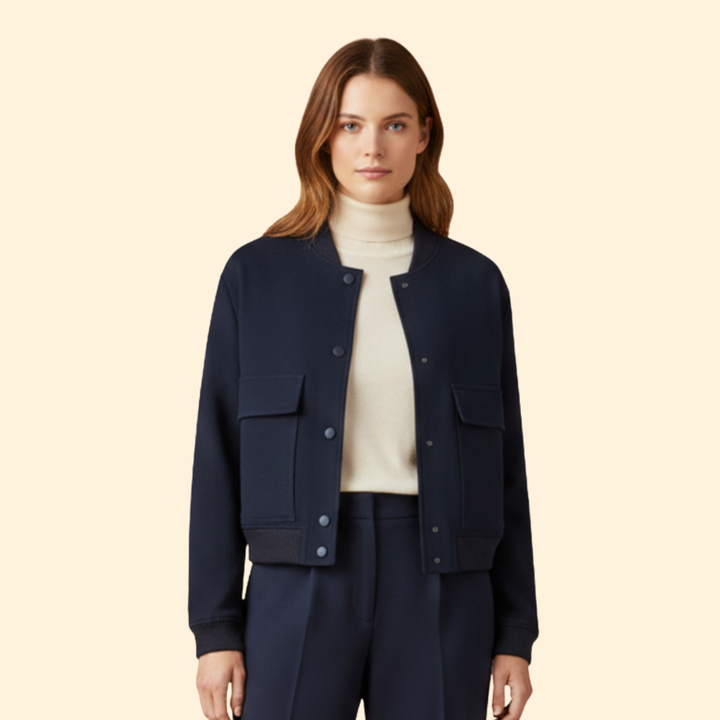 Women’s Cropped Jacket with Front Flap Pockets