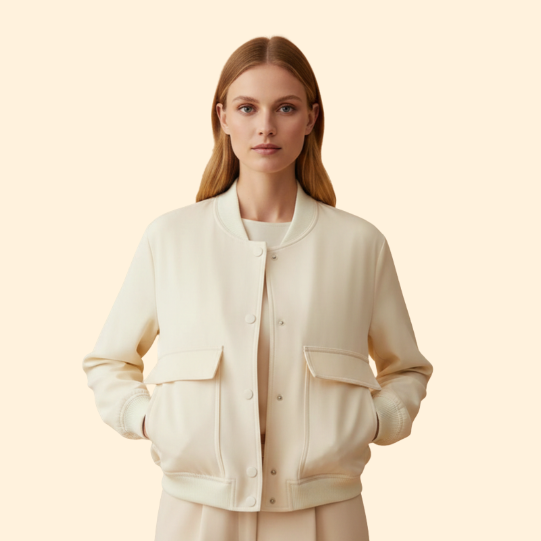 Women’s Cropped Jacket with Front Flap Pockets