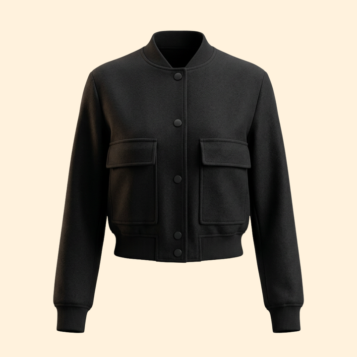 Women's Modern Bomber Jacket with Side Pockets