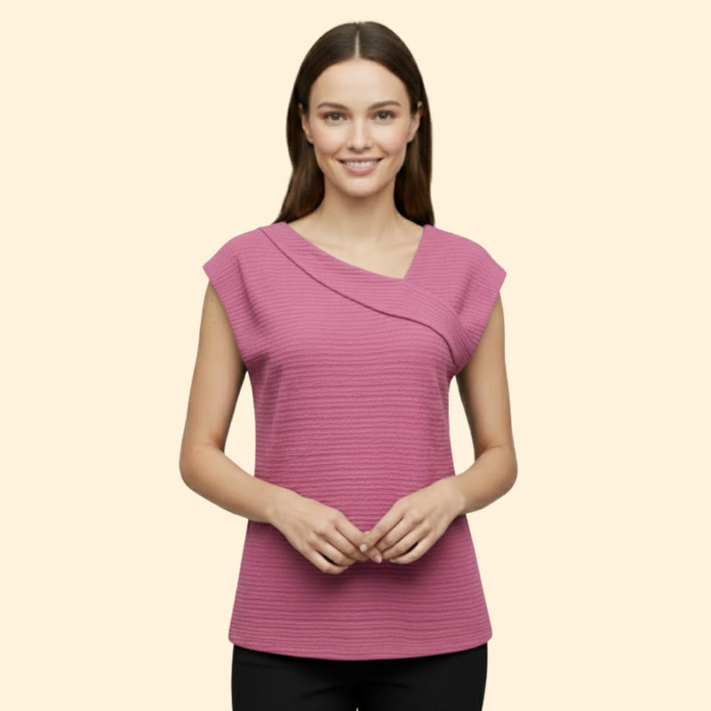 Women's Modern Fit V-Neck T-Shirt with Textured Fabric