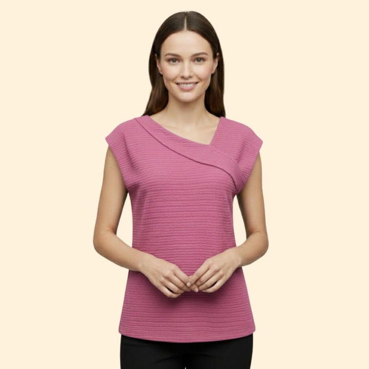 Women's Modern Fit V-Neck T-Shirt with Textured Fabric