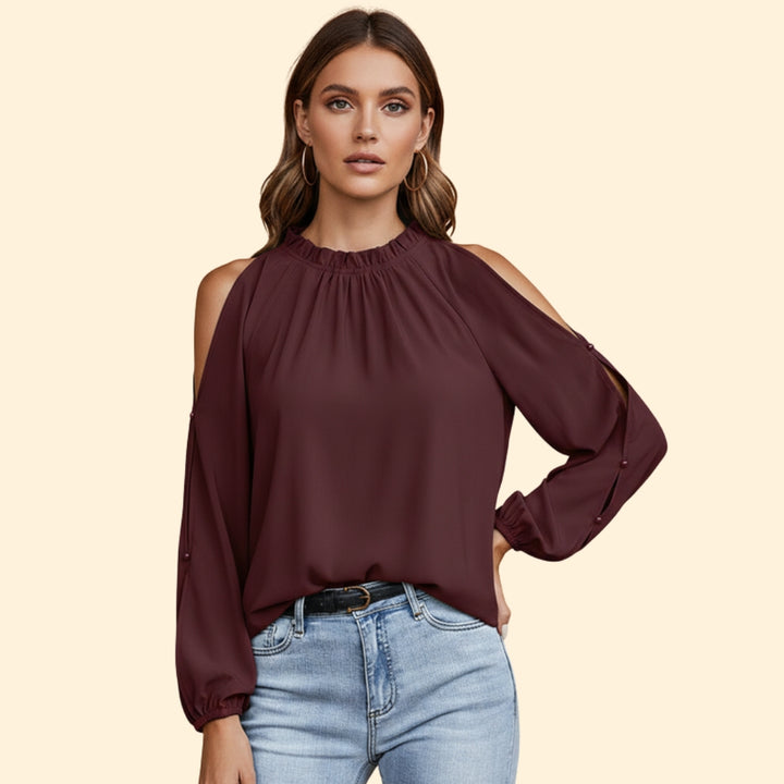 Women's Off-The-Shoulder Blouse with Puff Sleeves