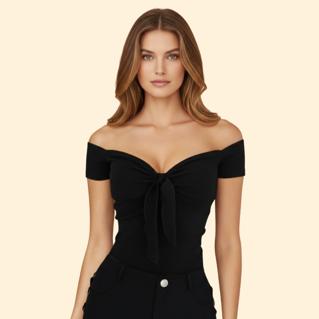 Women’s Off-shoulder Top with Tie Front