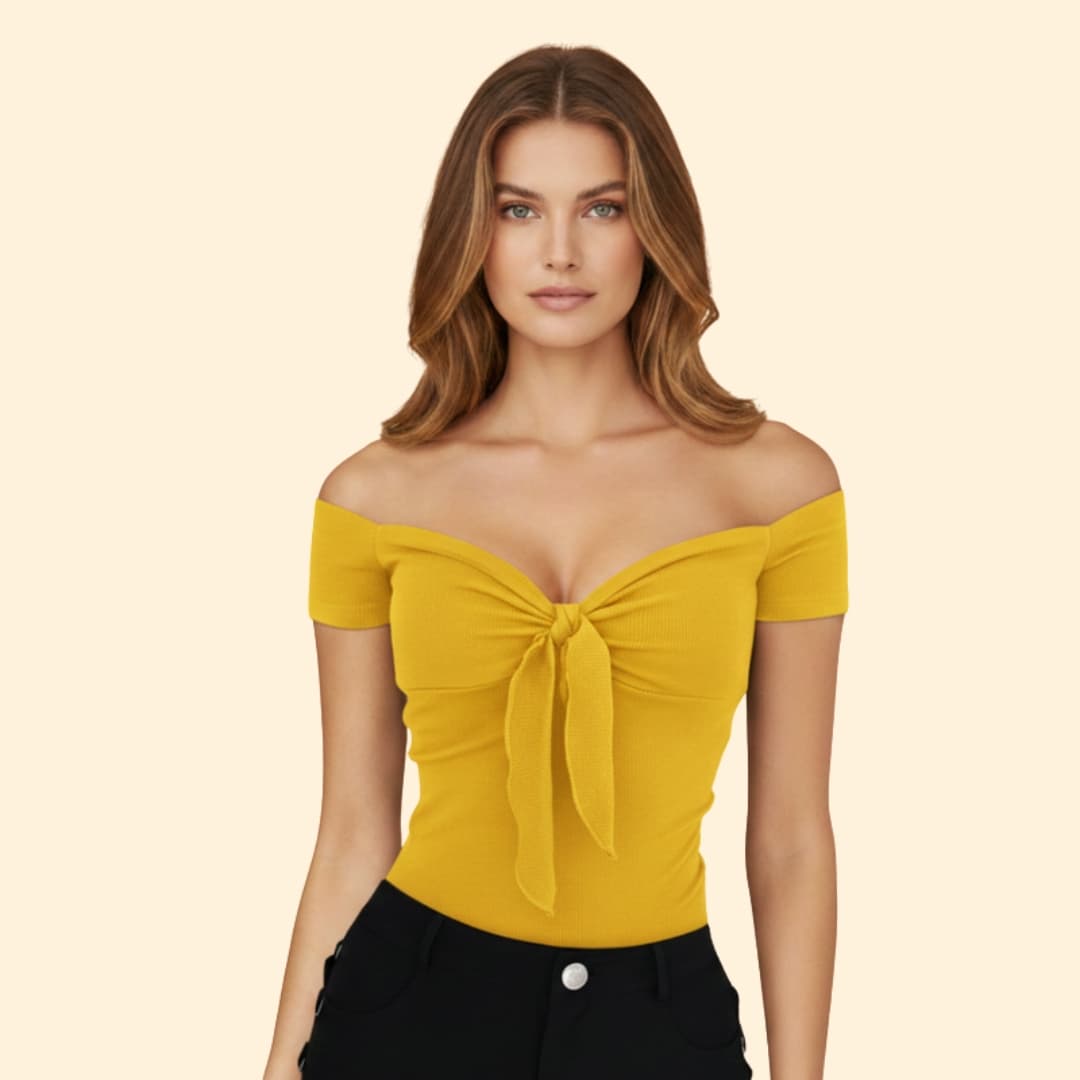 Women’s Off-shoulder Top with Tie Front