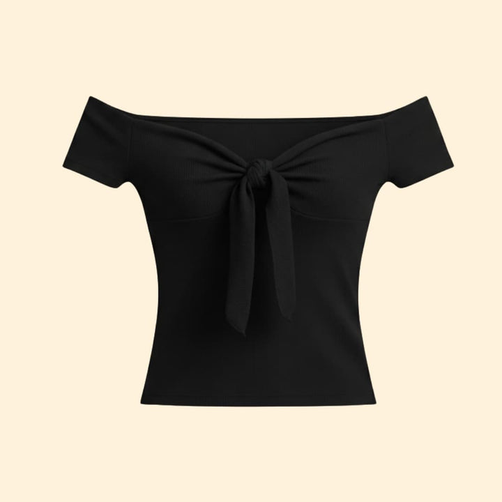 Women’s Off-shoulder Top with Tie Front