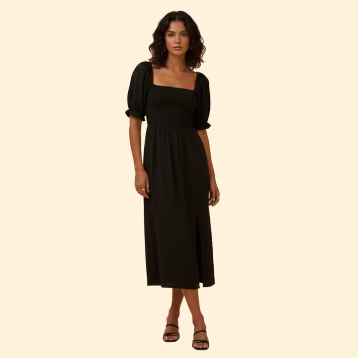 Women's Off-the-Shoulder Dress Smocked Bodice