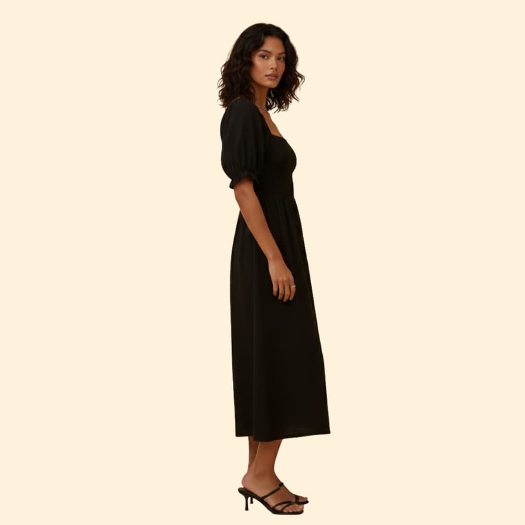 Women's Off-the-Shoulder Dress Smocked Bodice