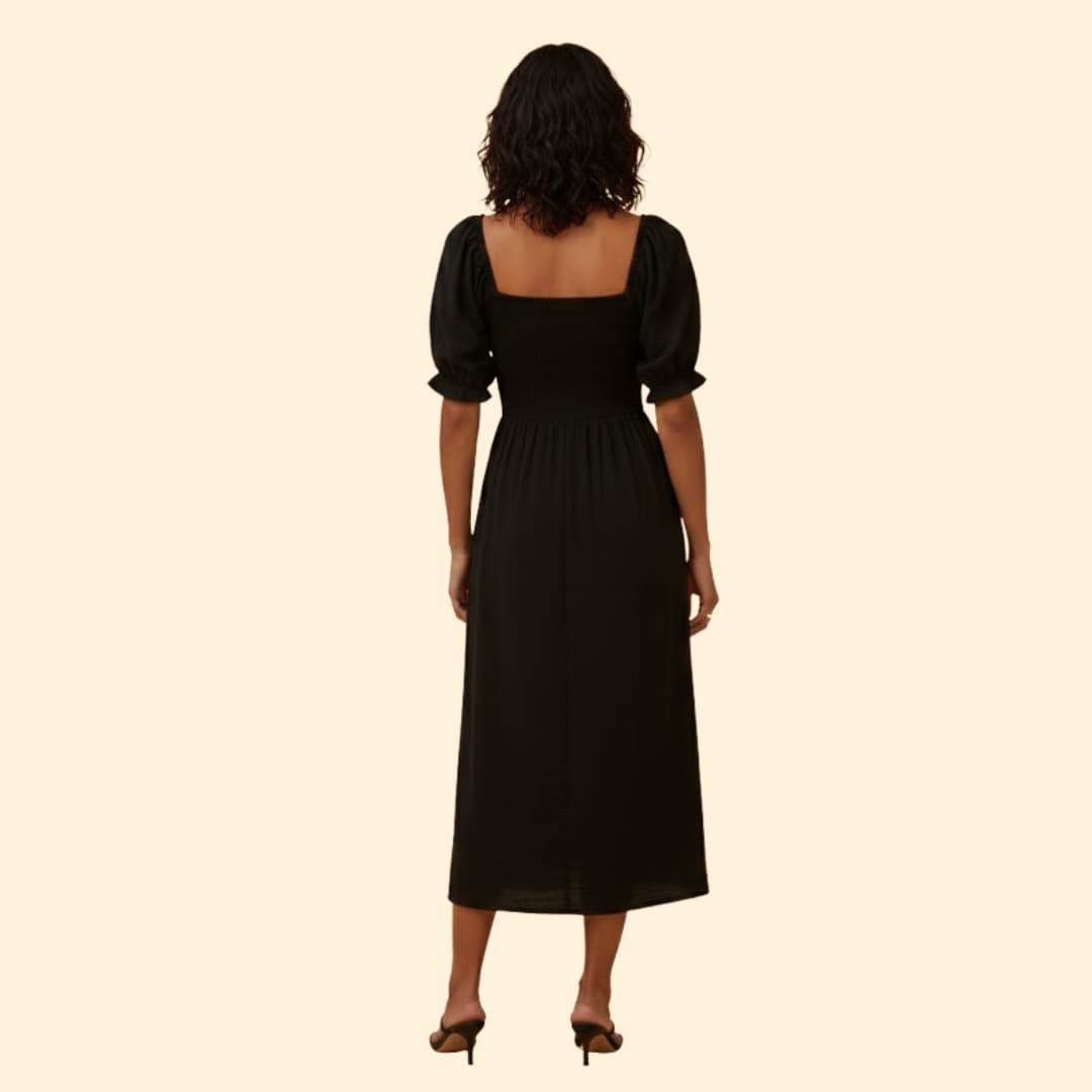 Women's Off-the-Shoulder Dress Smocked Bodice