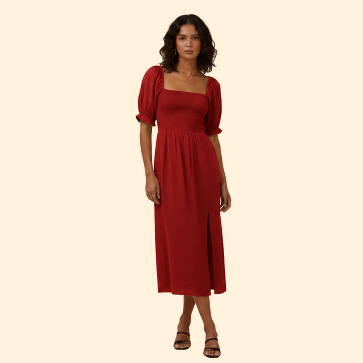 Women's Off-the-Shoulder Dress Smocked Bodice