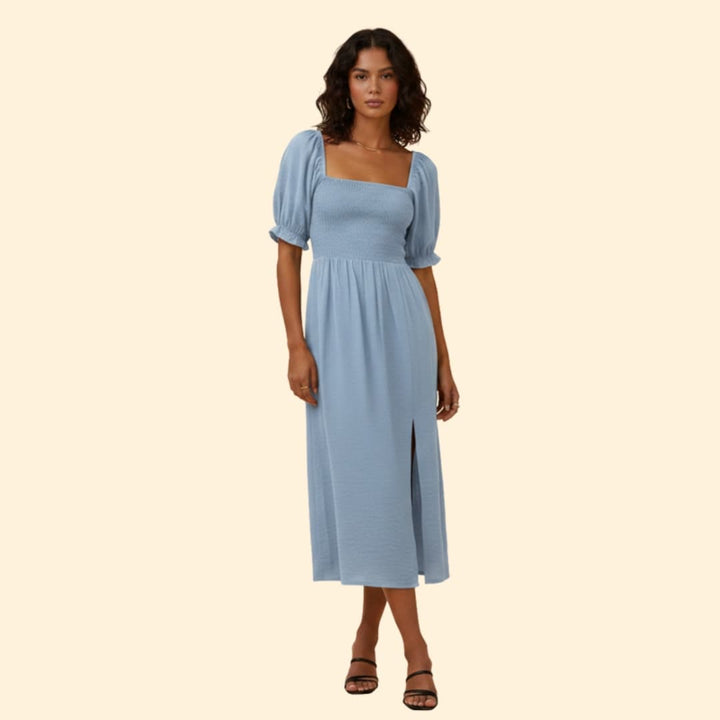 Women's Off-the-Shoulder Dress Smocked Bodice