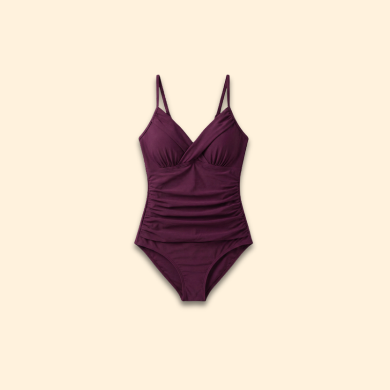 Women’s One-Piece Bikini with Cross-Folded Top