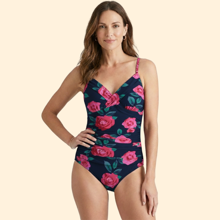 Women’s One-Piece Bikini with Cross-Folded Top