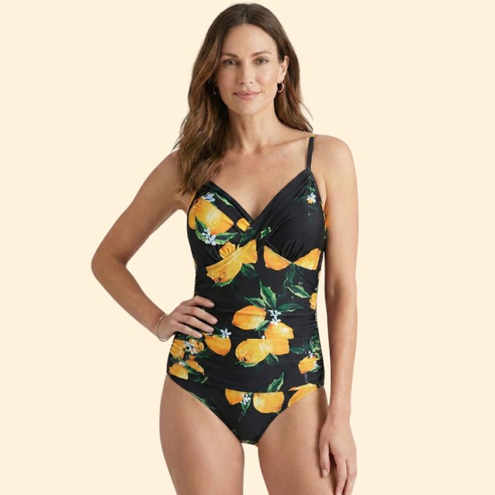 Women’s One-Piece Bikini with Cross-Folded Top