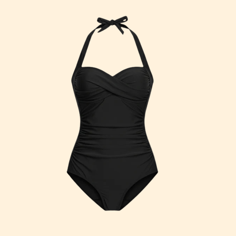 Women’s One-Piece Swimsuit with Adjustable Straps and Ruched Waist