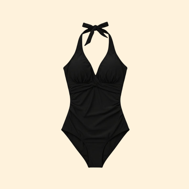 Women's One-Piece Swimsuit with Halter Neck