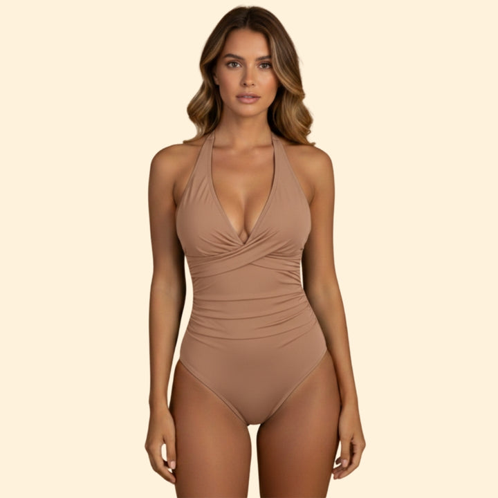 Women's One-Piece Swimsuit with Halter Neck