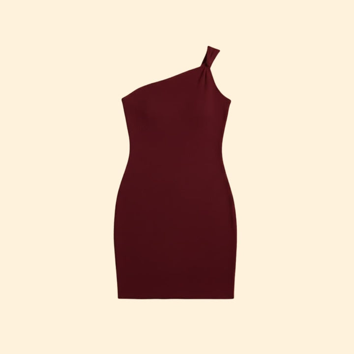 Women's One Shoulder Dress with Tie Detail